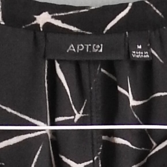 2/$13 Apt. 9 Flowy Business Top, Black & White Geometric - Size Medium - Picture 5 of 5